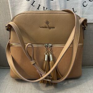 Nanette Lepore Tan Crossbody Bag with Tassels